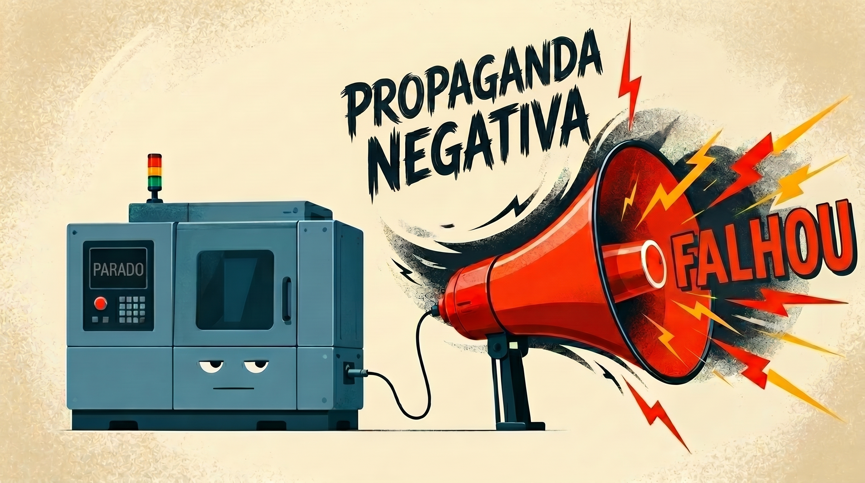 Máquina parada vira propaganda negativa
